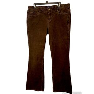 Tommy Hilfiger Brown MidRise Corduroy Flare Bootcut Leg Women’s 14 Stretch